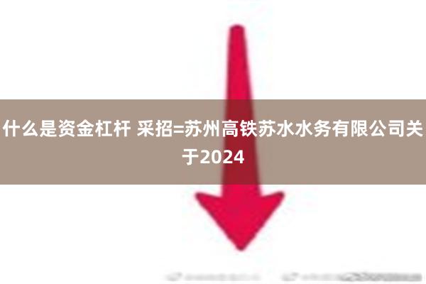 什么是资金杠杆 采招=苏州高铁苏水水务有限公司关于2024