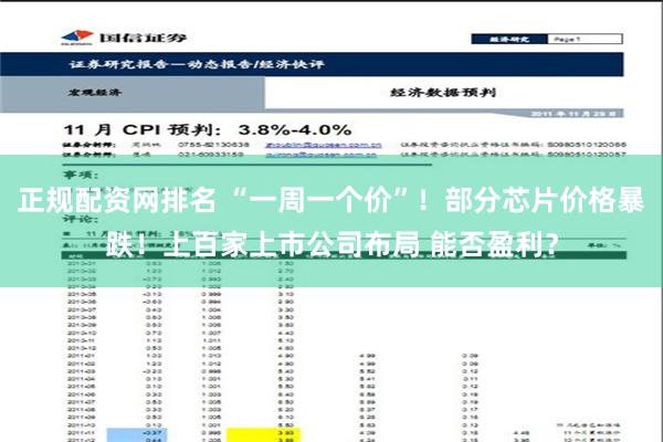 正规配资网排名 “一周一个价”！部分芯片价格暴跌！上百家上市公司布局 能否盈利？