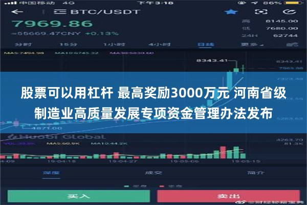 股票可以用杠杆 最高奖励3000万元 河南省级制造业高质量发展专项资金管理办法发布